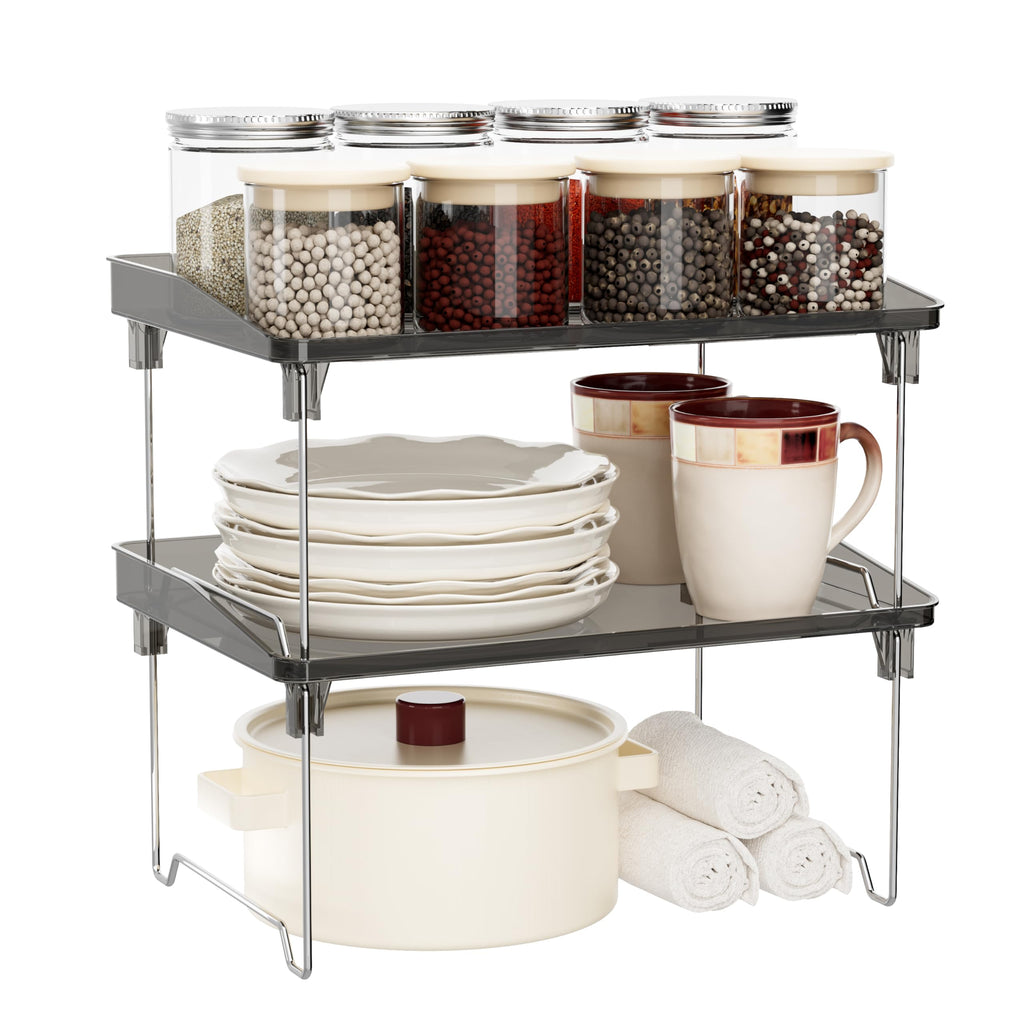 STARLATTA Clear Acrylic Stackable Cabinet Organizer Shelf