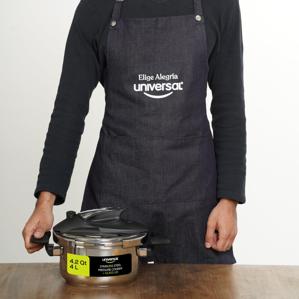 Universal Stainless Steel Pressure Cooker with Glass Lid